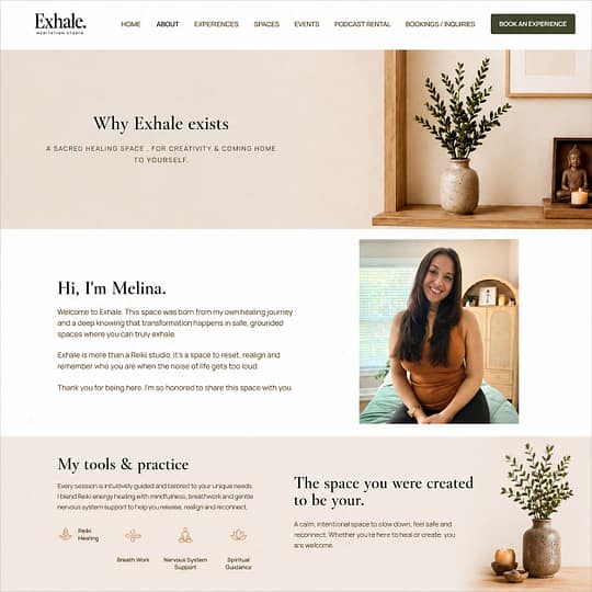 Exhale Meditation Studio Website Development | Case Study 4 WordPress