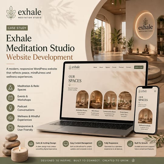 Exhale Meditation Studio Website Development | Case Study 2 WordPress Development