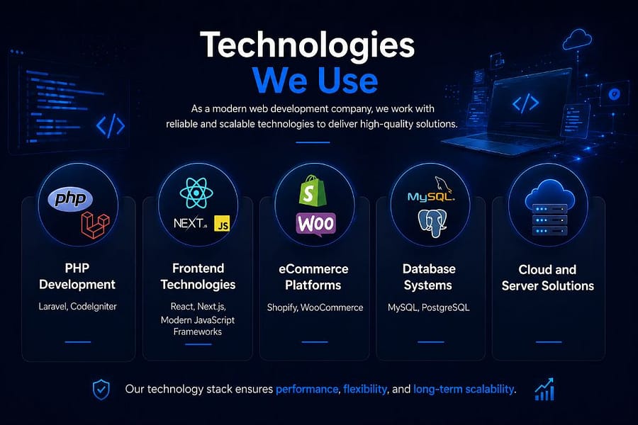 Custom Web Development Company in USA 3 technologies we use